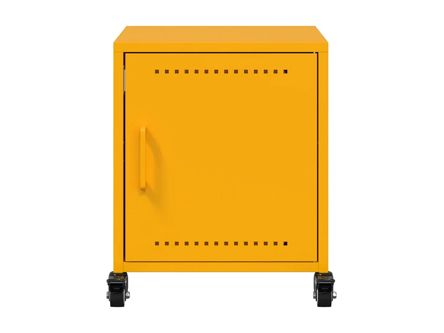 Mesita de noche | Mesilla de noche acero amarillo mostaza 36x39x43,5 cm