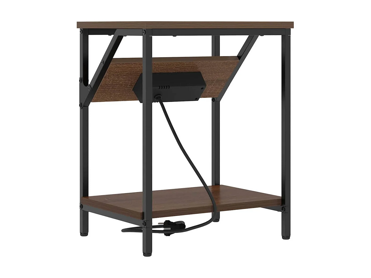 Mesa de Noche | Mesita de noche Marrón roble 38x30x48 cm Madera contrachapada