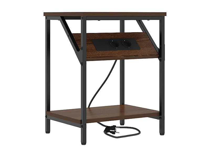 Mesa de Cabeceira | Criado-mudo Moderno Carvalho castanho 38x30x48 cm