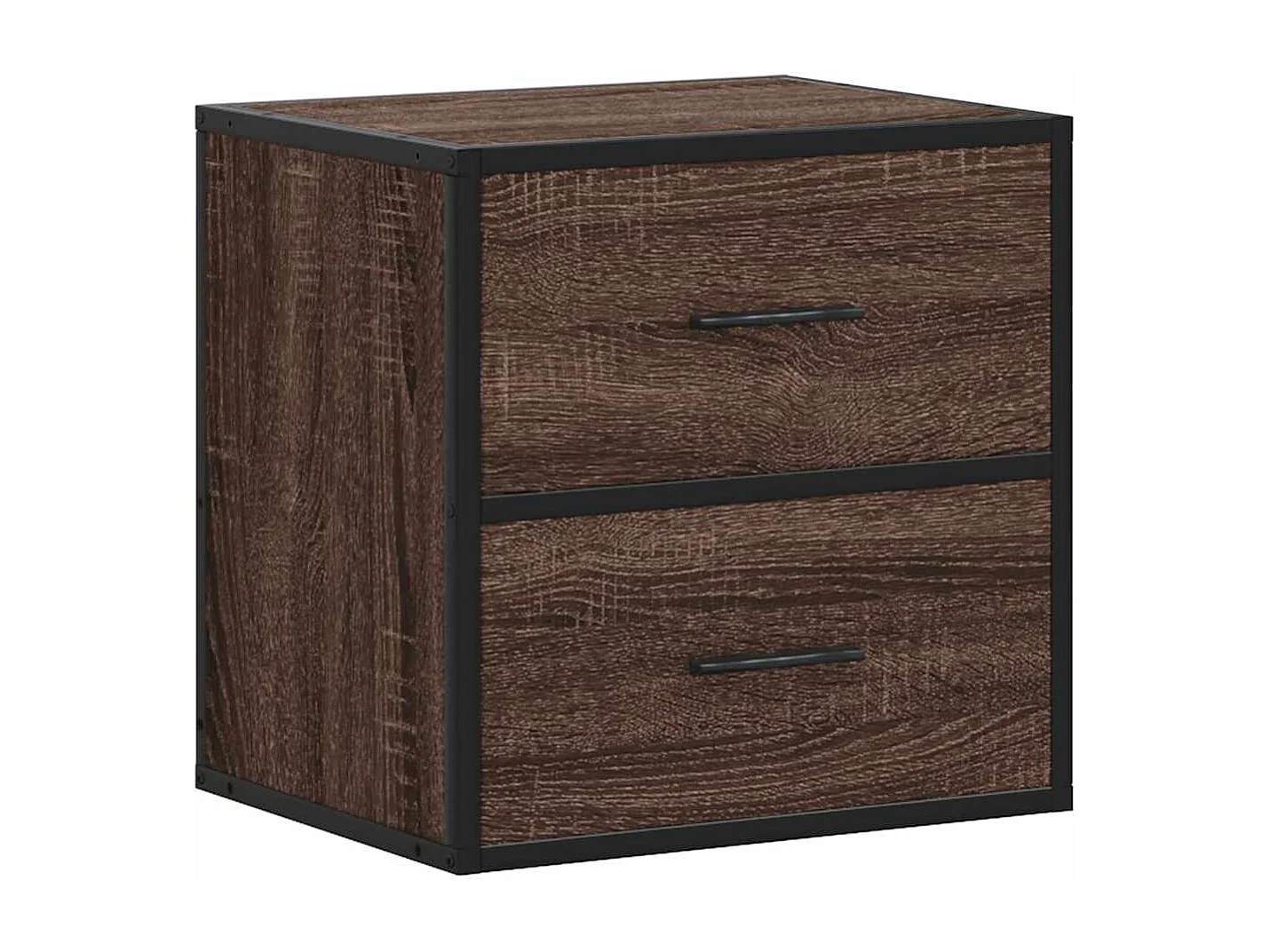 Nachttisch hängend 2er Set | Wand-Nachttische Braun Eichen-Optik 40x31x39,5 cm SHL62675