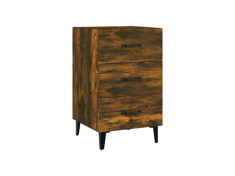 Mesita de noche | Mesilla de noche madera de ingeniería roble ahumado 40x40x66 cm