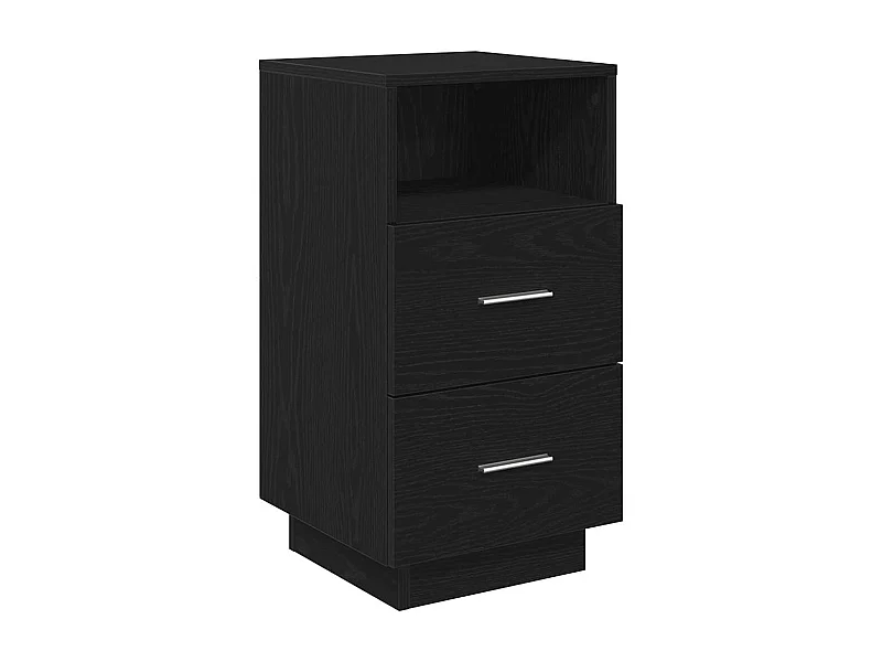 Nachttisch-Beistelltisch mit 2 Schubladen Schwarz 36x36x68 cm SHL61631