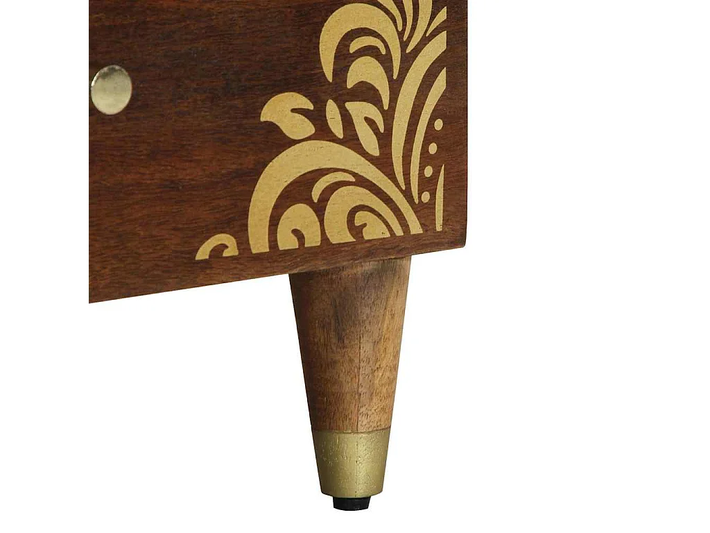 Nachttisch-Beistelltisch Honigbraun 40 x 33 x 46 cm Massivholz Mango SHL19723