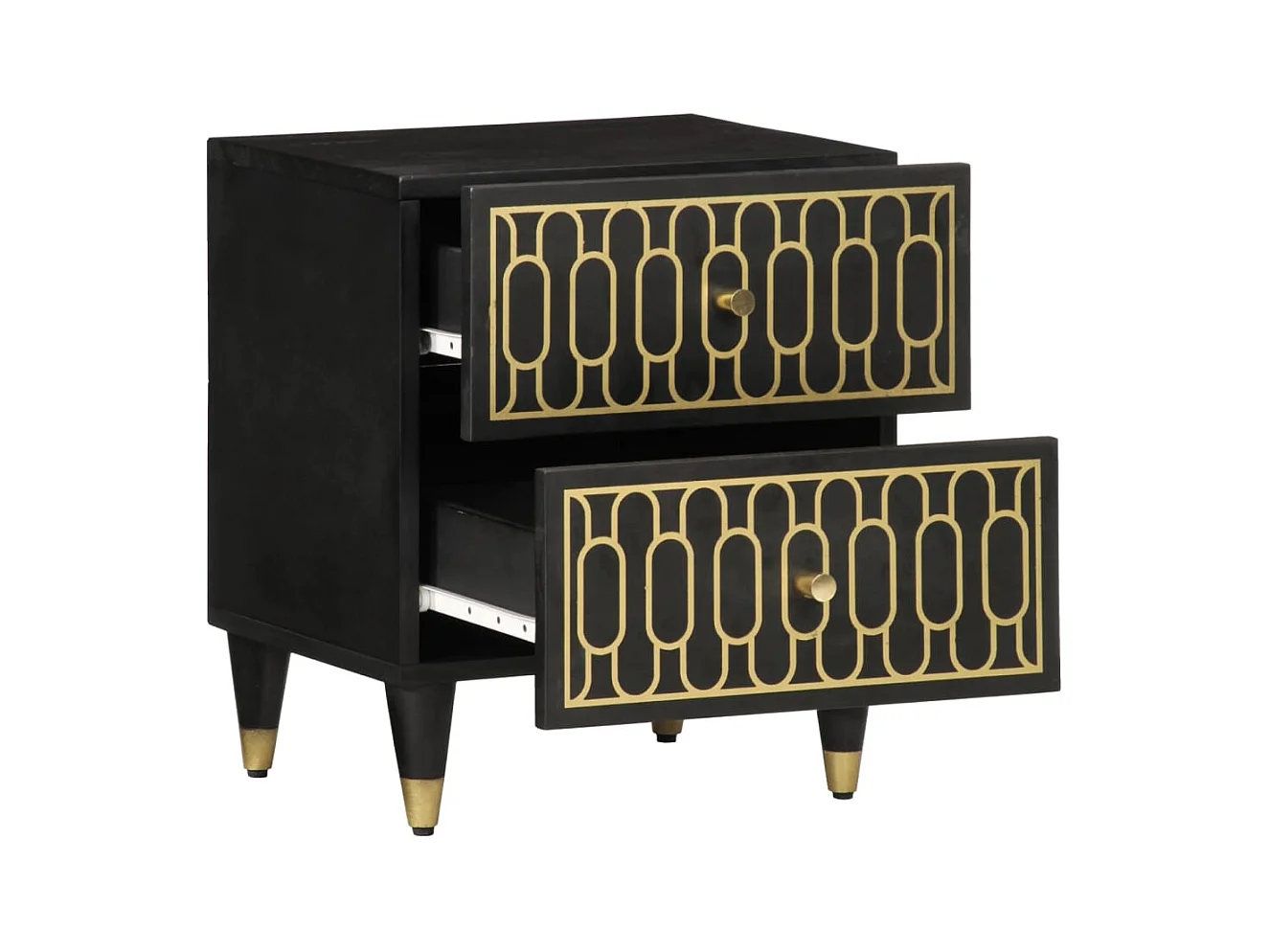 Mesitas de noche | Mesilla de noche 2 uds madera maciza de mango 40x33x46 cm