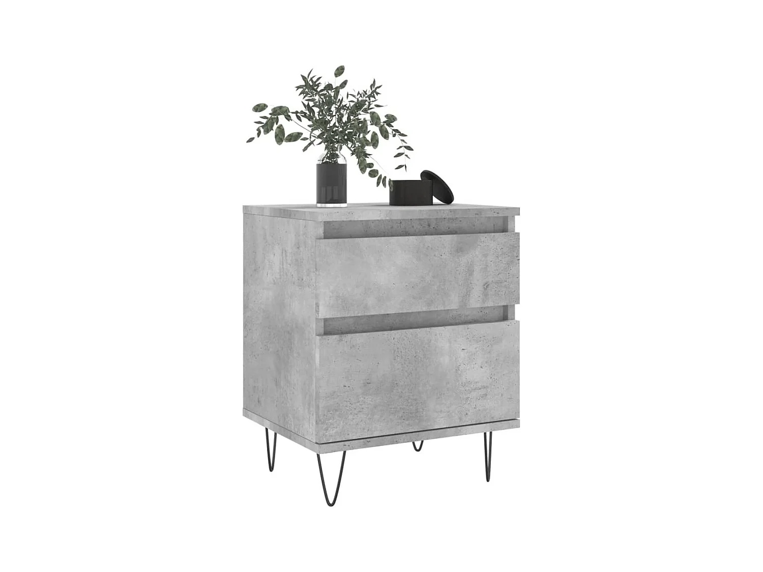 Mesita de noche | Mesilla de noche madera de ingeniería gris hormigón 40x35x50 cm