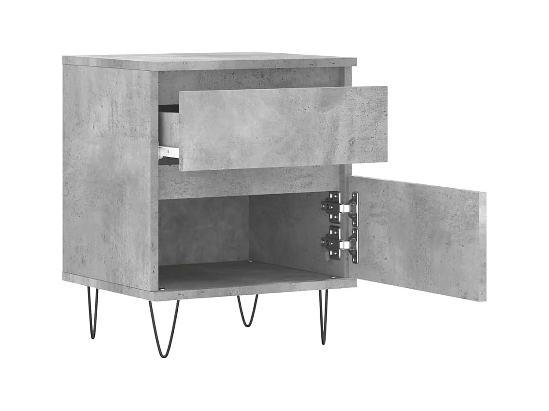 Mesita de noche | Mesilla de noche madera de ingeniería gris hormigón 40x35x50 cm
