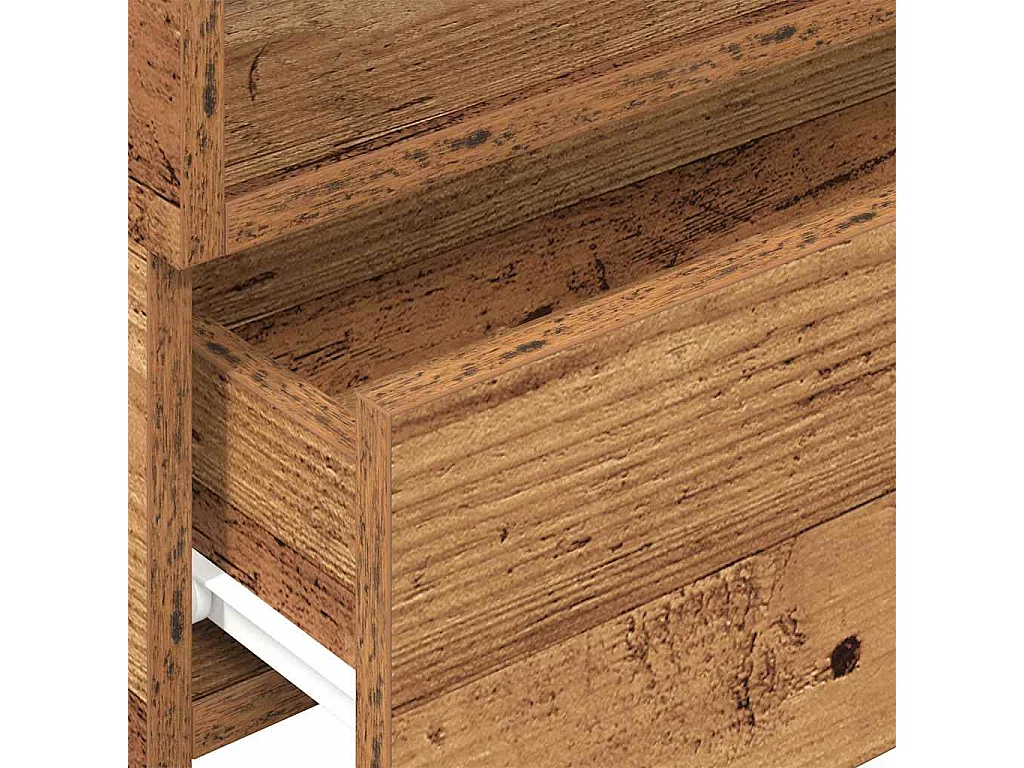 Nachttisch hängend 2er Set | Wand-Nachttische Altholz-Optik 45x26x28,5 cm SHL49914