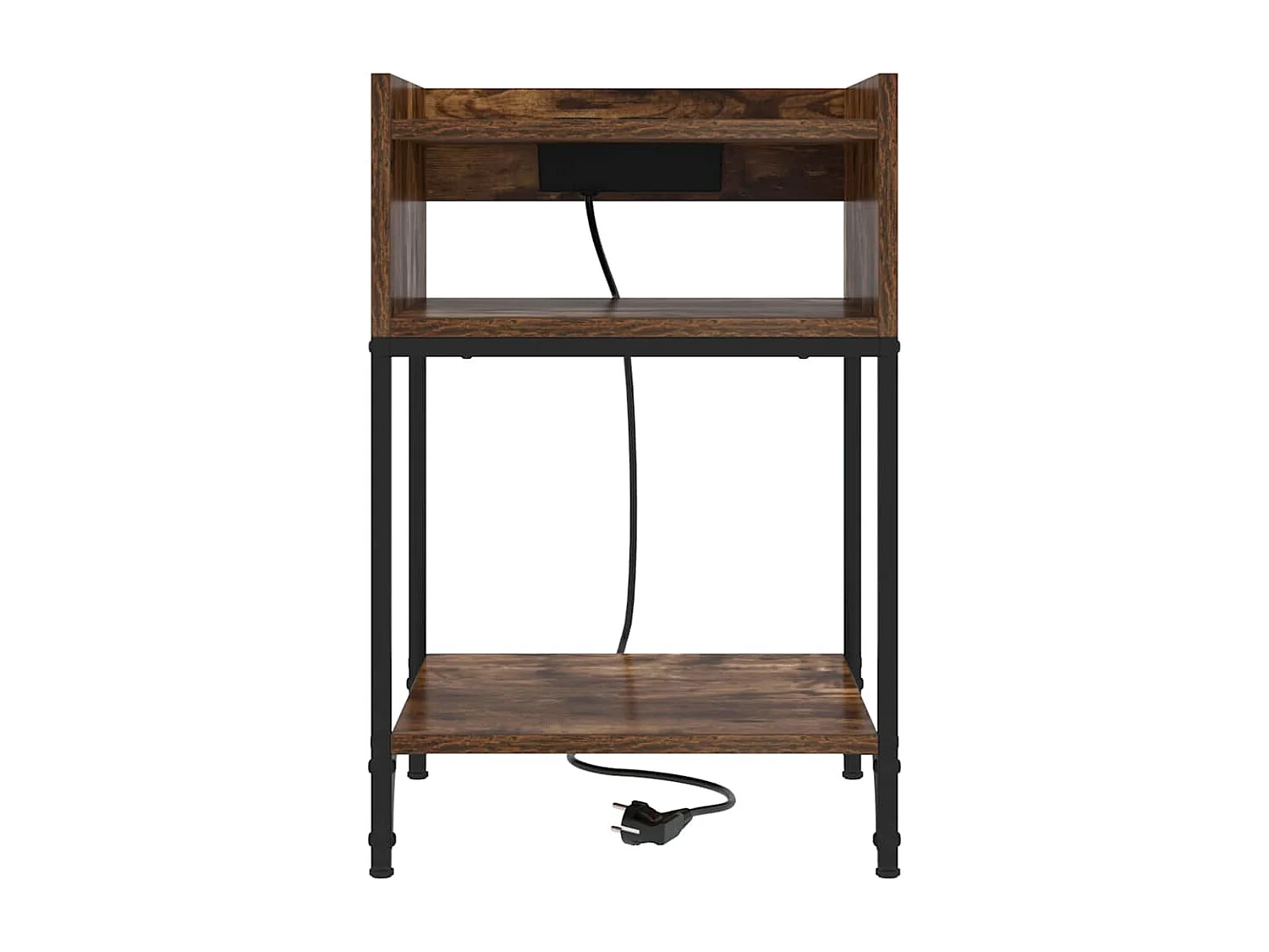 Nachttisch 2er Set-Beistelltisch mit Regal Geräucherte Eiche 40 x 40 x 61 cm SHL40411