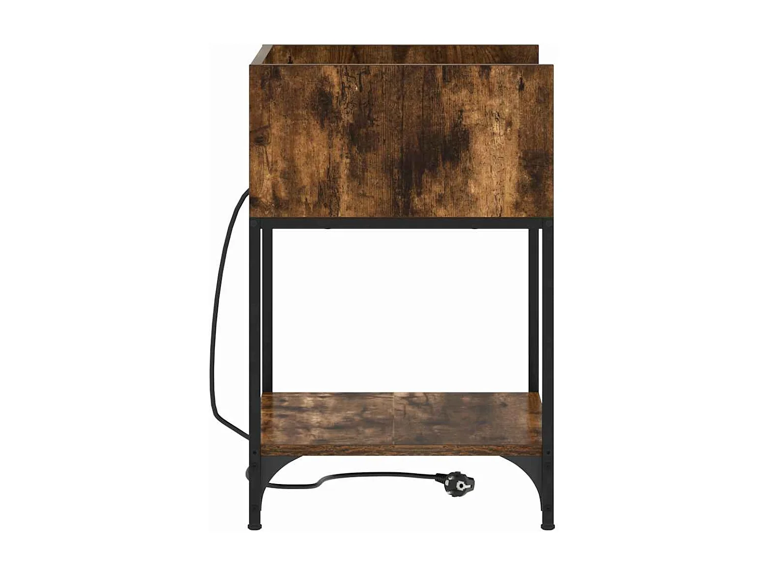 Nachttisch 2er Set-Beistelltisch mit Regal Geräucherte Eiche 40 x 40 x 61 cm SHL40411