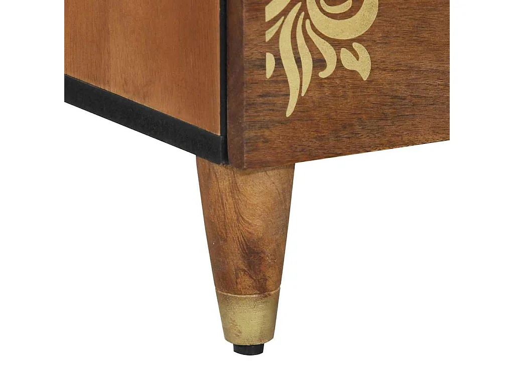 Nachttisch-Beistelltisch Honigbraun 50 x 33 x 62 cm Massivholz Mango SHL6519