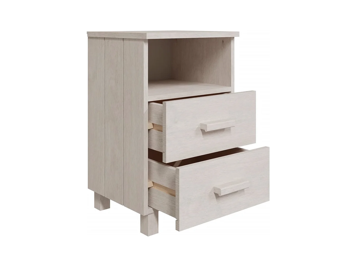 Mesitas de noche | Mesilla de noche 2 uds HAMAR pino macizo blanco 40x35x62 cm