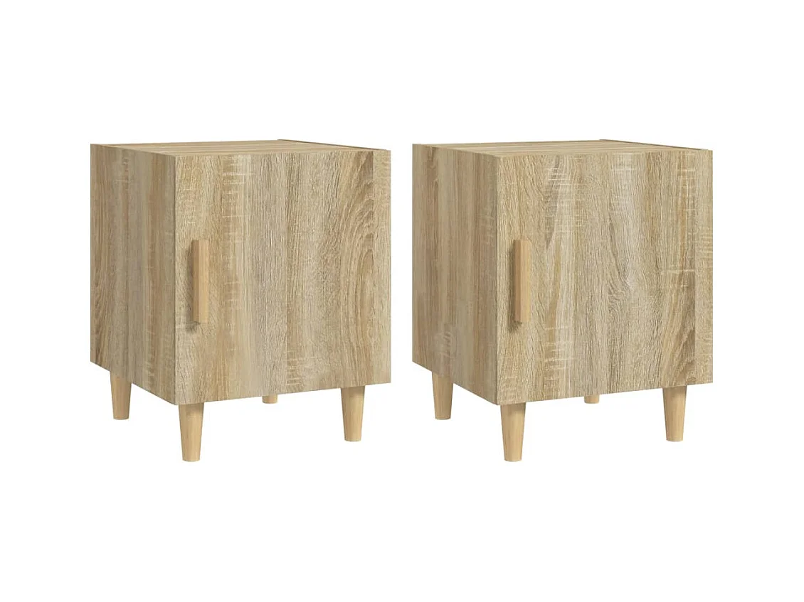 Mesitas de noche | Mesilla de noche 2 uds madera contrachapada color roble Sonoma