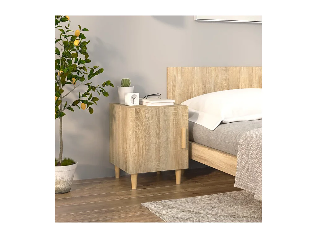 Mesitas de noche | Mesilla de noche 2 uds madera contrachapada color roble Sonoma