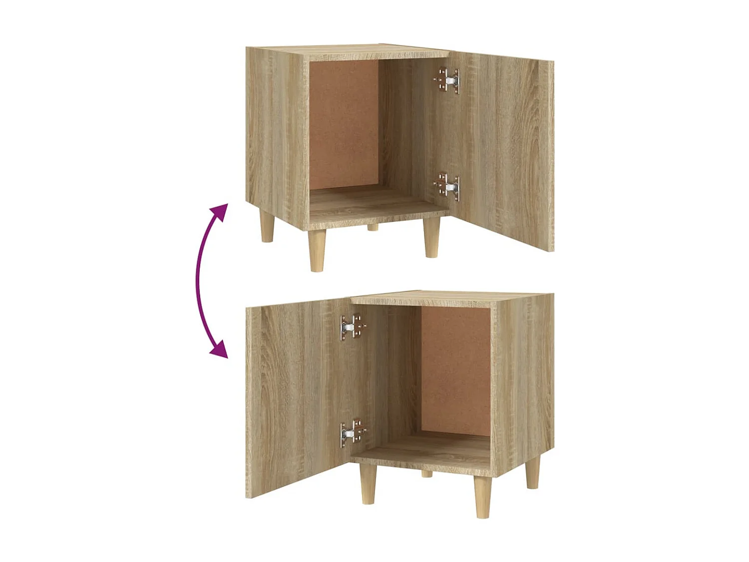 Nachttisch 2er Set-Beistelltisch Sonoma-Eiche Holzwerkstoff SHL67621