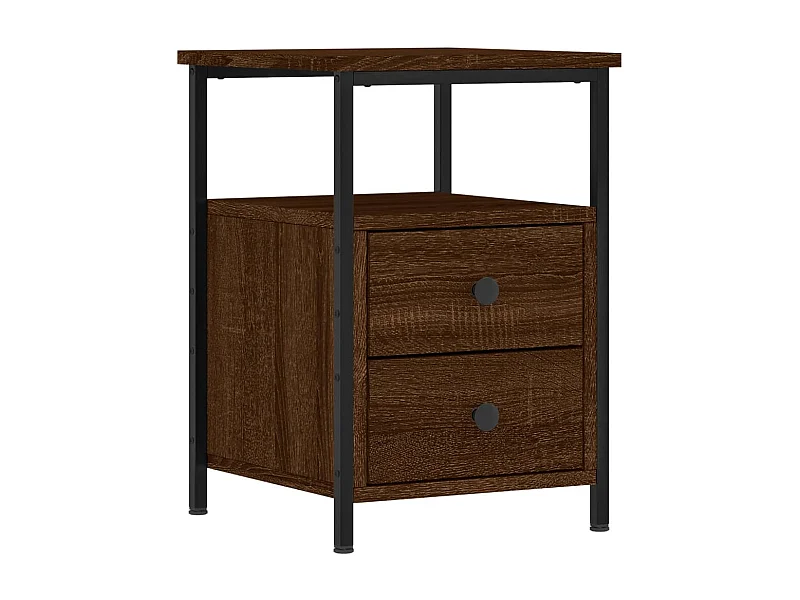 Table de chevet-Table d'appoint-Table de nuit chêne marron 34x35,5x50 cm bois d'ingénierie