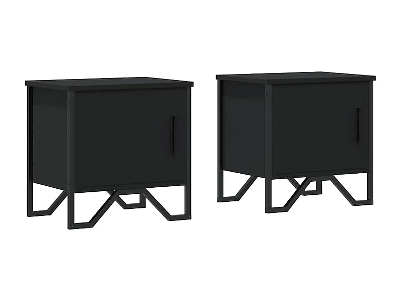 Mesitas de noche | Mesilla de noche 2 uds madera contrachapada negro 40x30x40 cm