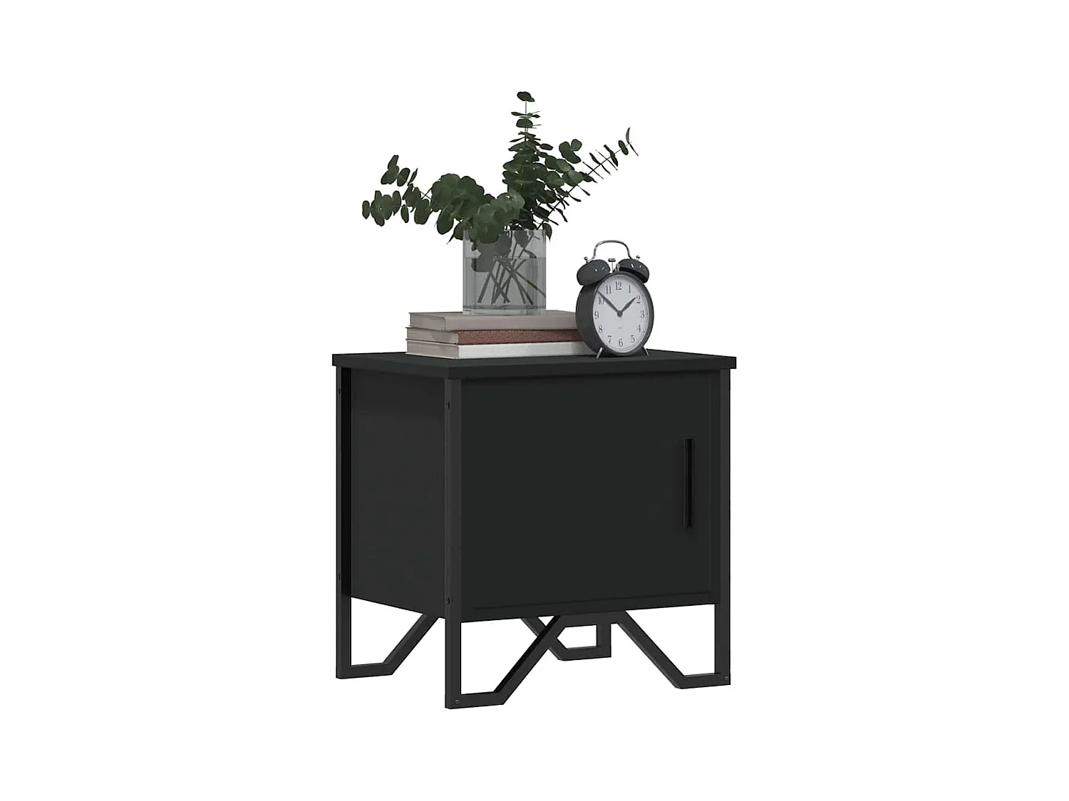 Mesitas de noche | Mesilla de noche 2 uds madera contrachapada negro 40x30x40 cm