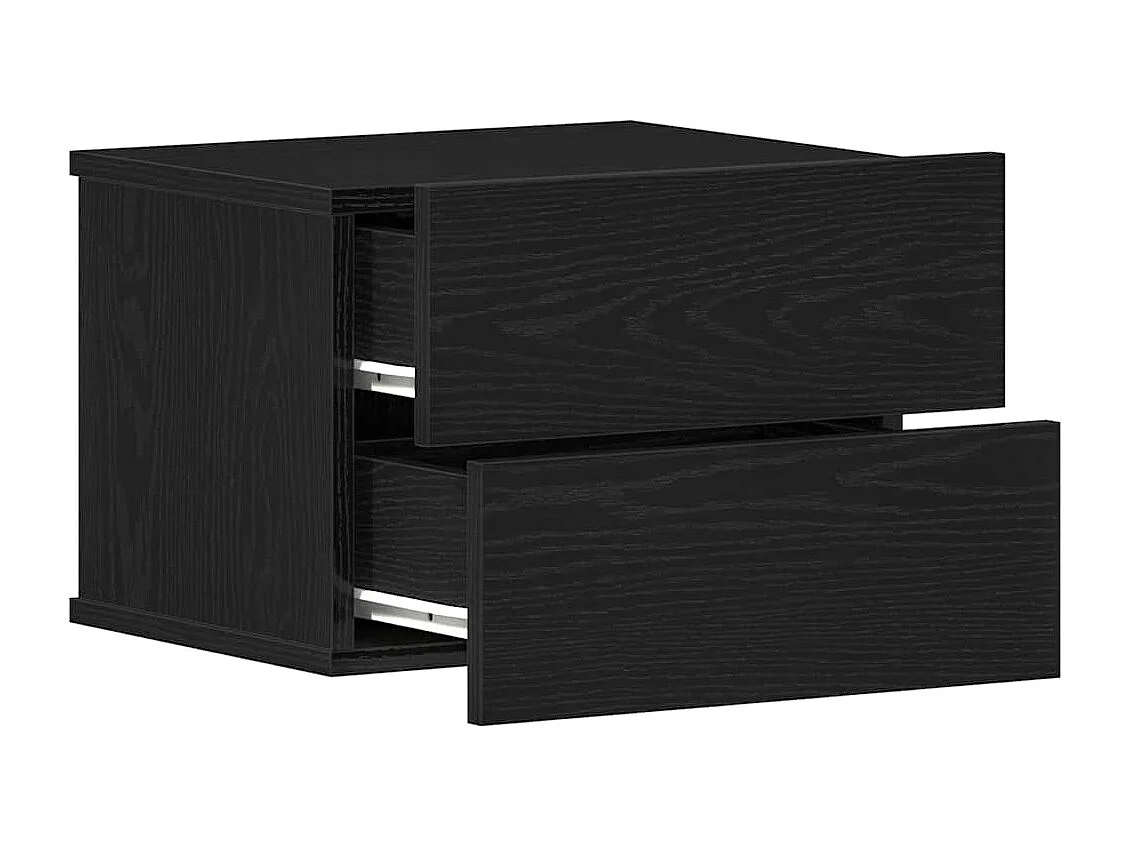 Mesa de Cabeceira | Criado-mudo Moderno com gaveta Carvalho preto 40x30x30 cm