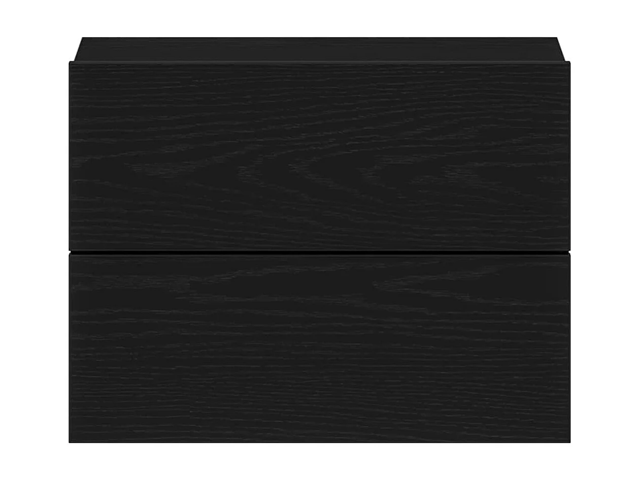 Mesa de Cabeceira | Criado-mudo Moderno com gaveta Carvalho preto 40x30x30 cm