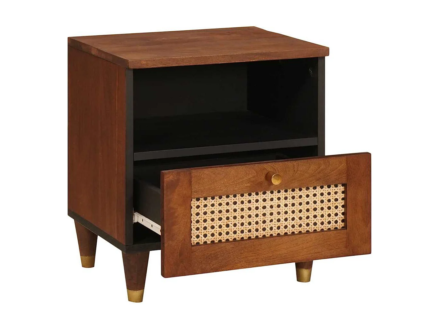 Nachttisch-Beistelltisch Braun 40 x 33 x 46 cm Massivholz Akazie SHL25077