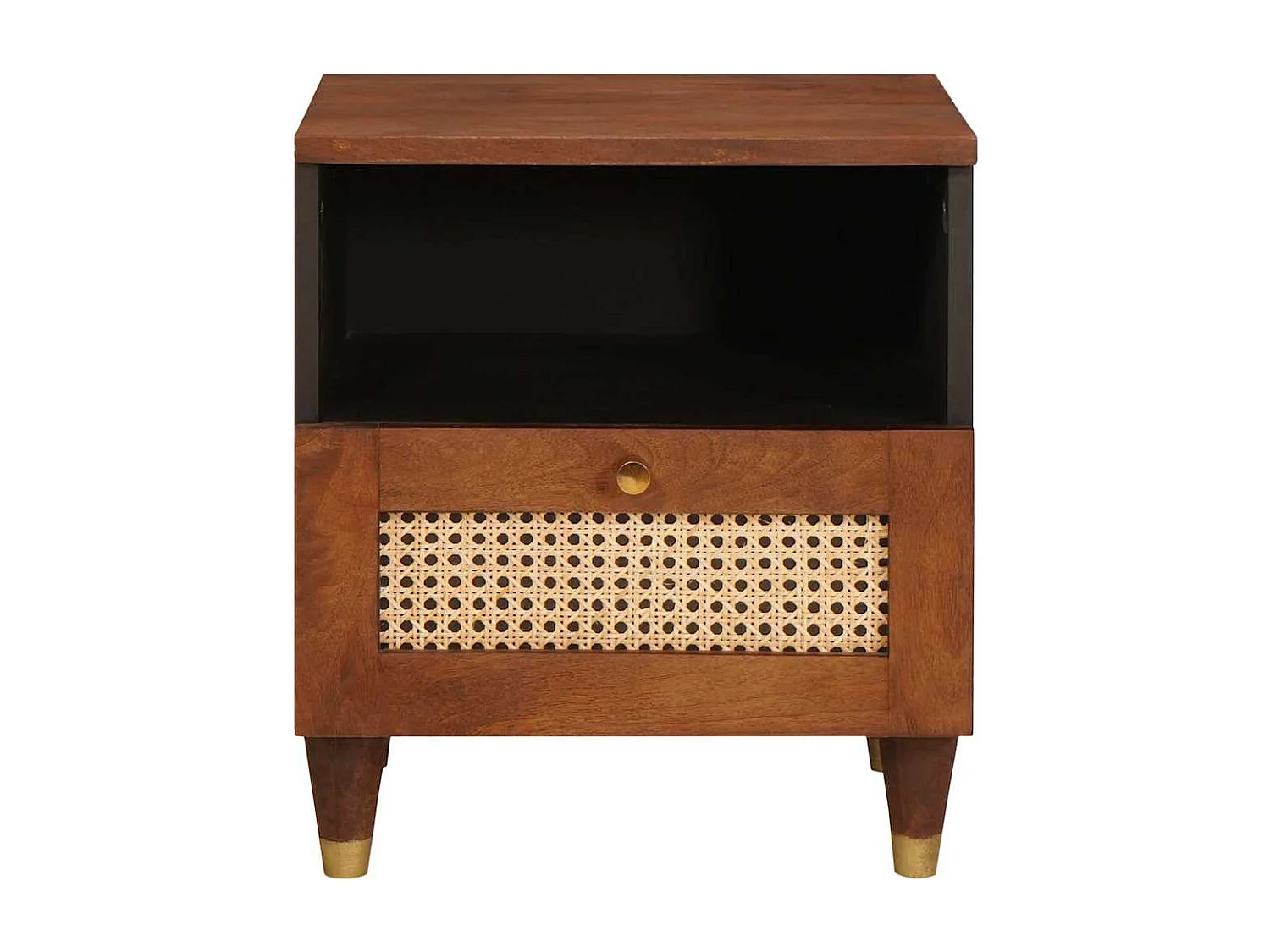 Nachttisch-Beistelltisch Braun 40 x 33 x 46 cm Massivholz Akazie SHL25077