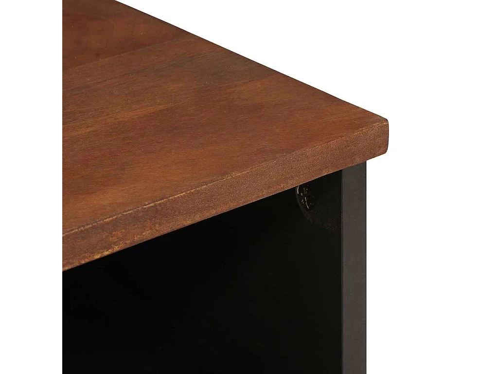 Nachttisch-Beistelltisch Braun 40 x 33 x 46 cm Massivholz Akazie SHL25077