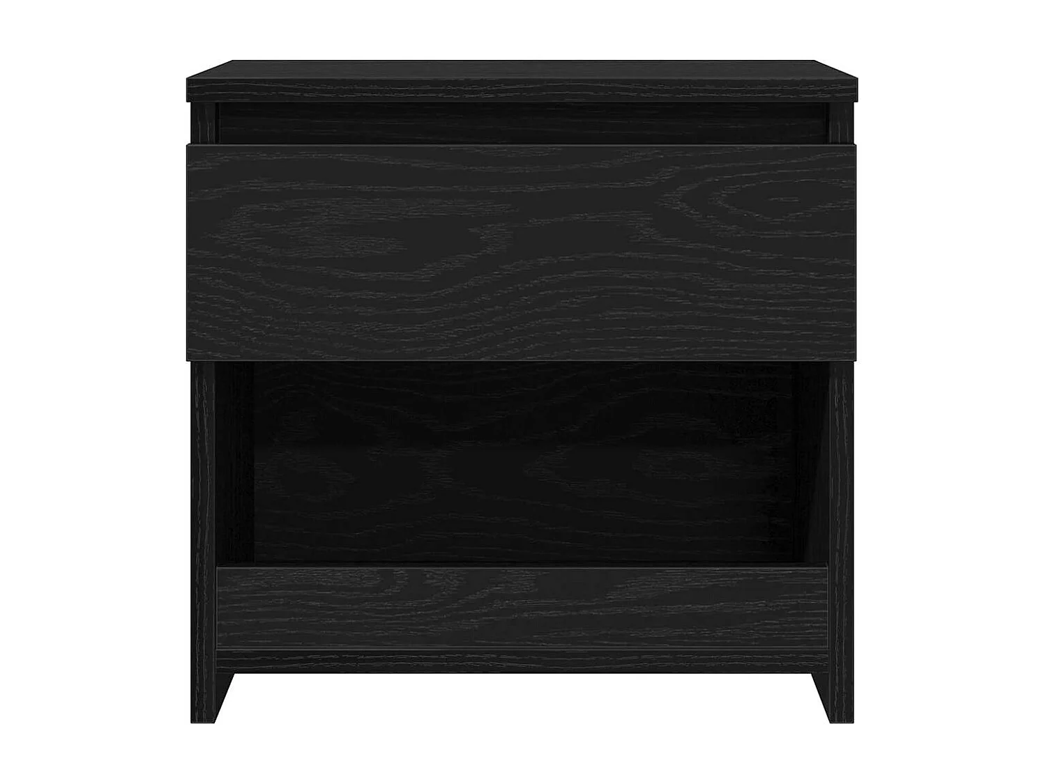 Mesita de Noche | Armario de Noche 2 uds con cajón Roble Negro 40x30x39 cm