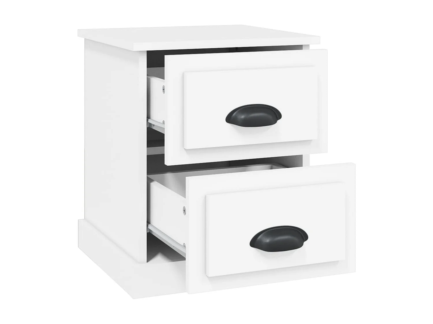 Mesita de noche | Mesilla de noche madera contrachapada blanco 39x39x47,5 cm