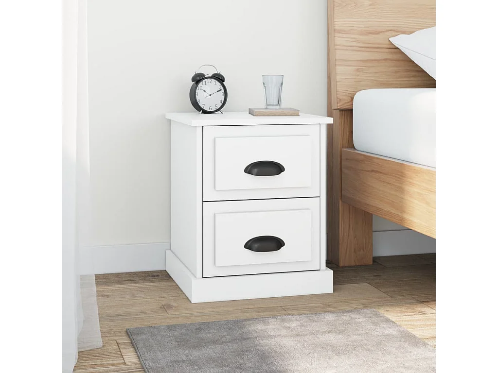 Nachttisch-Beistelltisch Weiß 39x39x47,5 cm Holzwerkstoff SHL21484