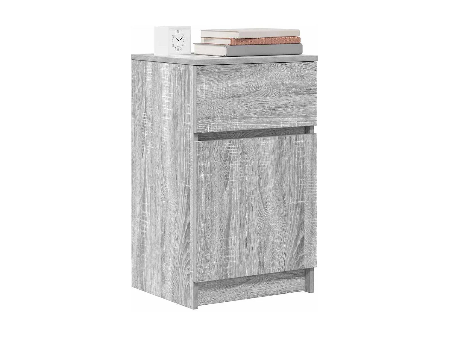 Nachttisch 2er Set-Beistelltisch-Nachttischkommode Grau Sonoma 39x35x65 cm Holzwerkstoff SHL91210