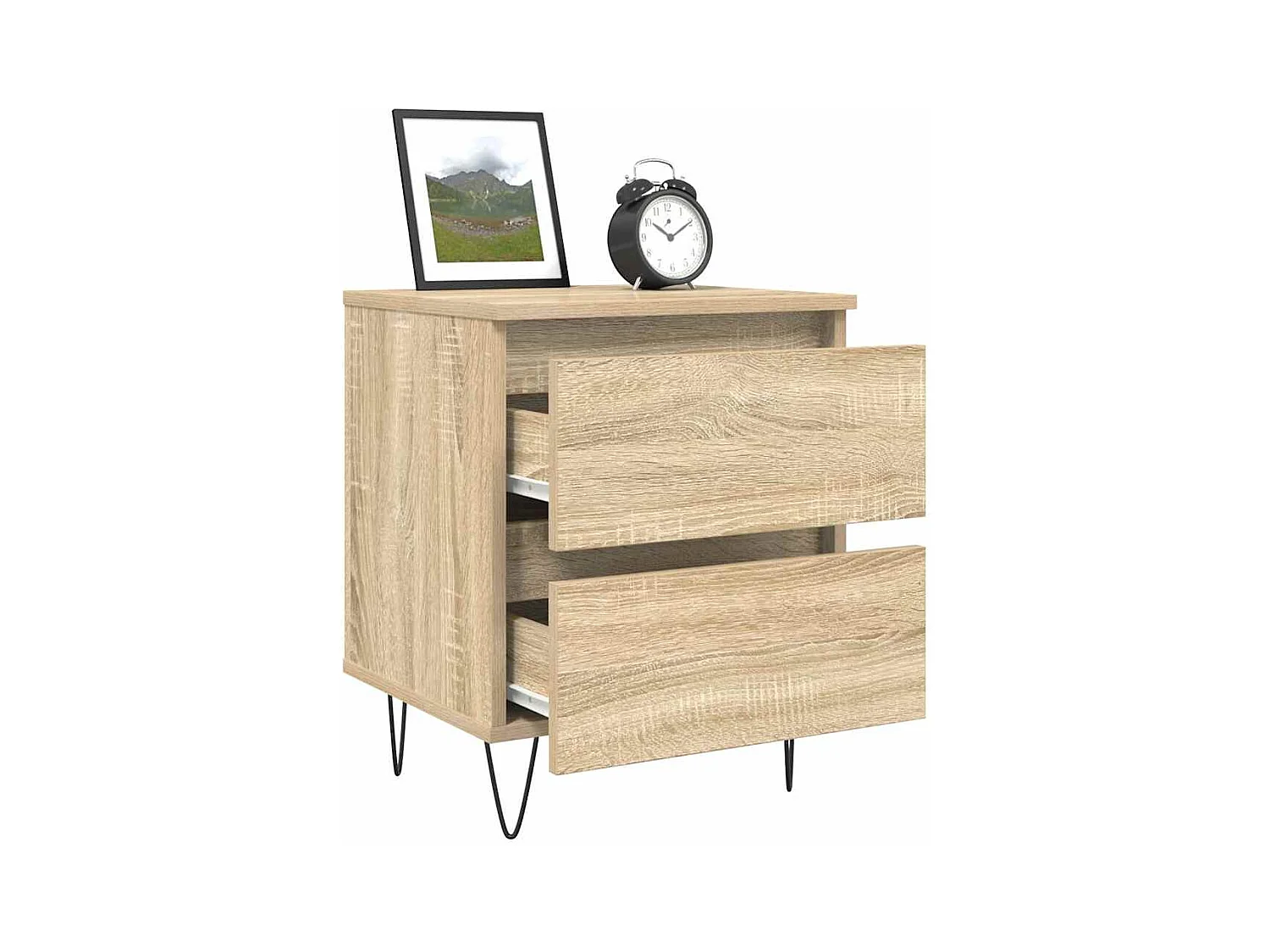 Mesita de noche | Mesilla de noche madera de ingeniería roble Sonoma 40x35x50 cm