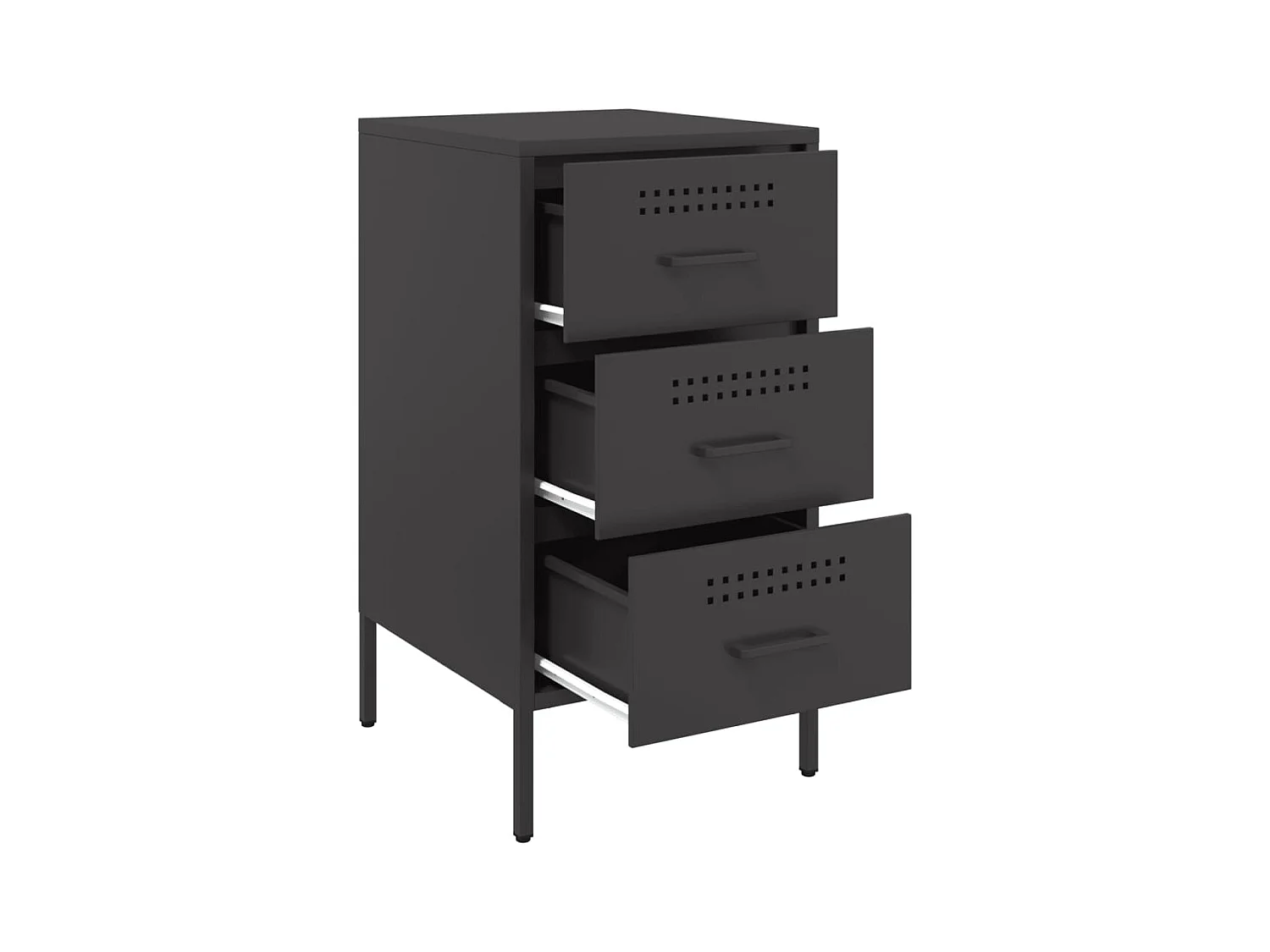 Mesitas de noche | Mesilla de noche 2 unidades acero negro 36x39x68 cm