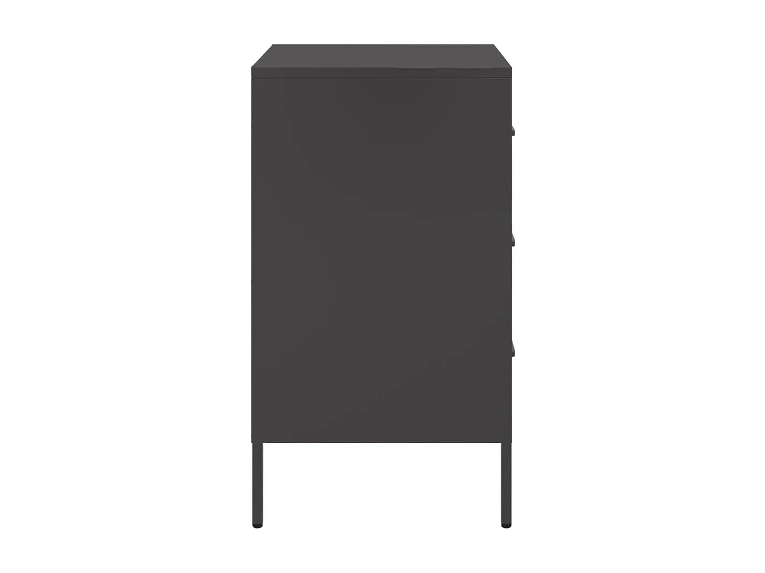 Nachttisch 2er Set-Beistelltisch-Nachttischkommode Schwarz 36x39x68 cm Stahl SHL64216