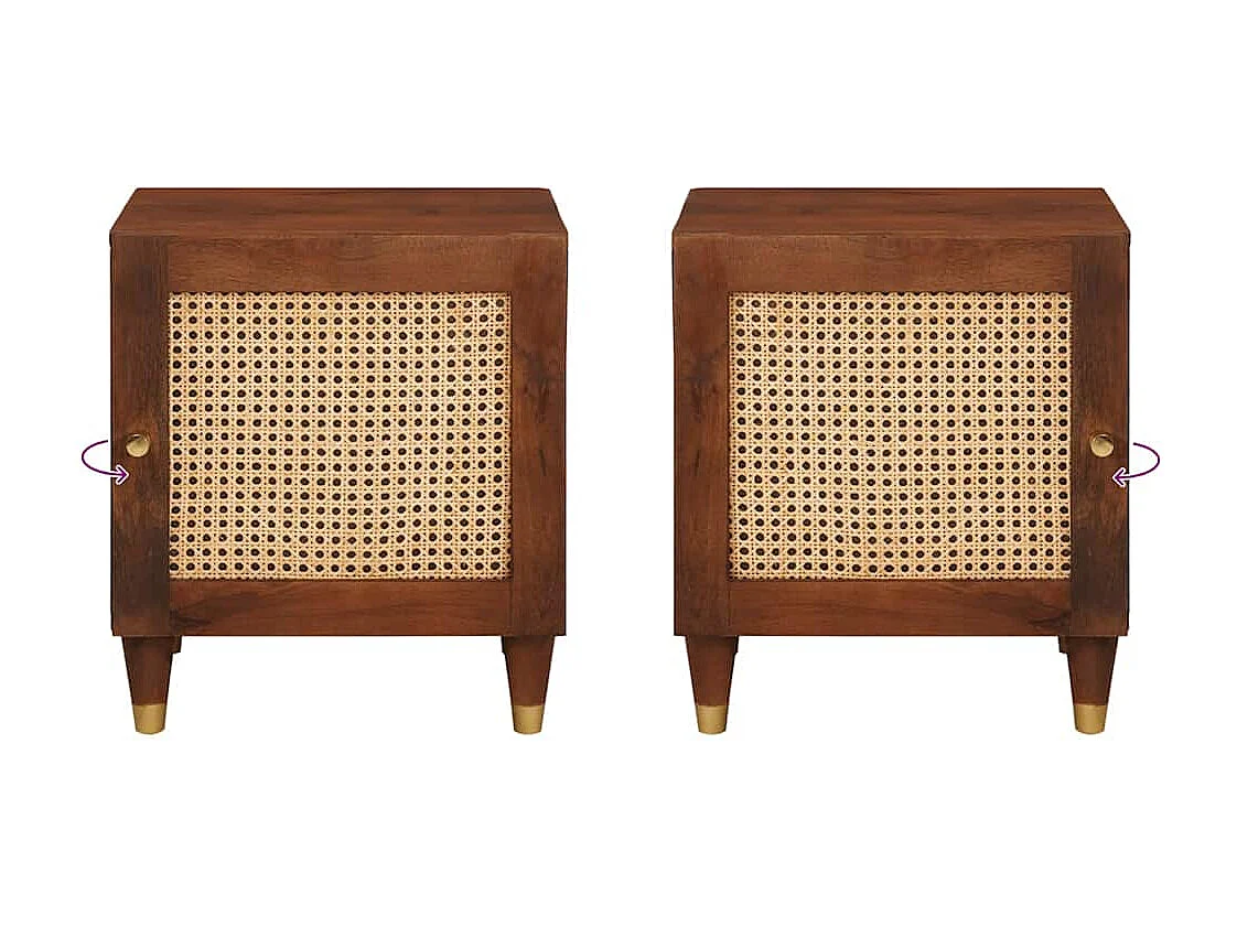 Nachttisch-Beistelltisch Braun 40 x 33,5 x 46 cm Massivholz Akazie SHL72788