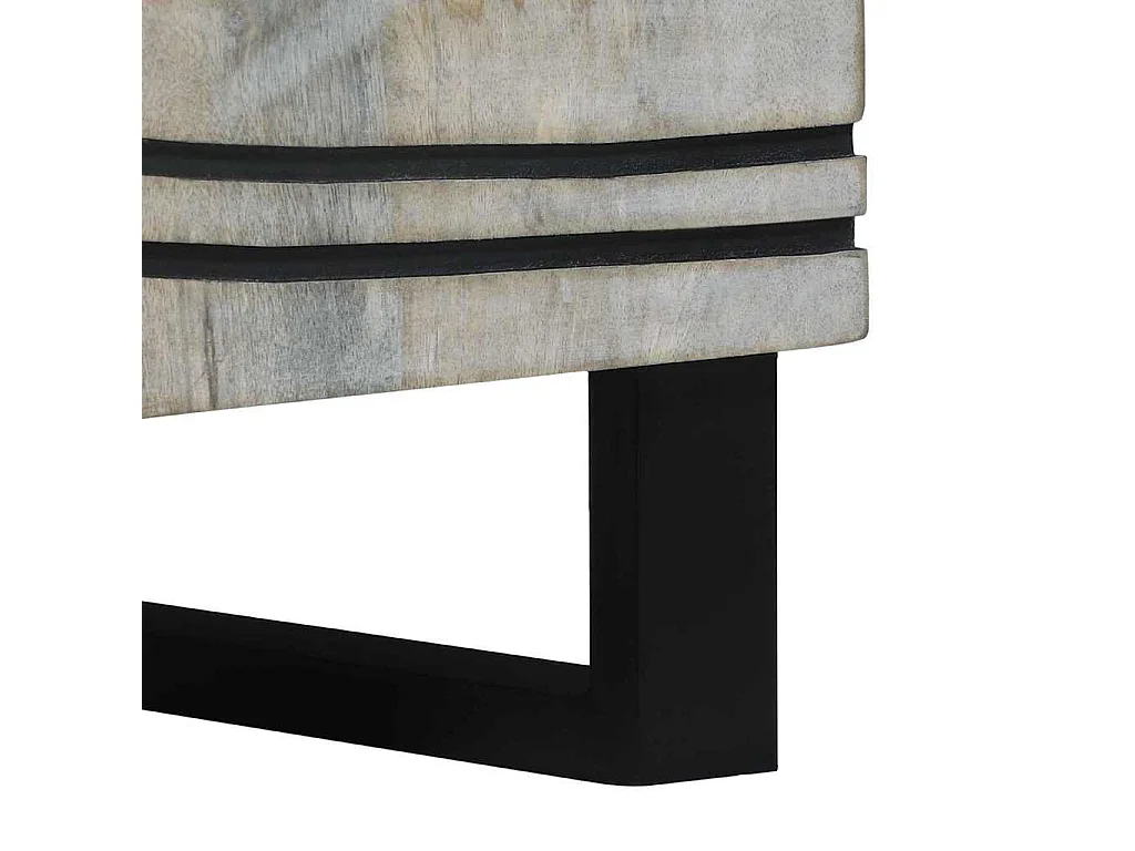 Mesita de Noche | Armario de Noche con cajón Blanco y negro 50x33x60 cm