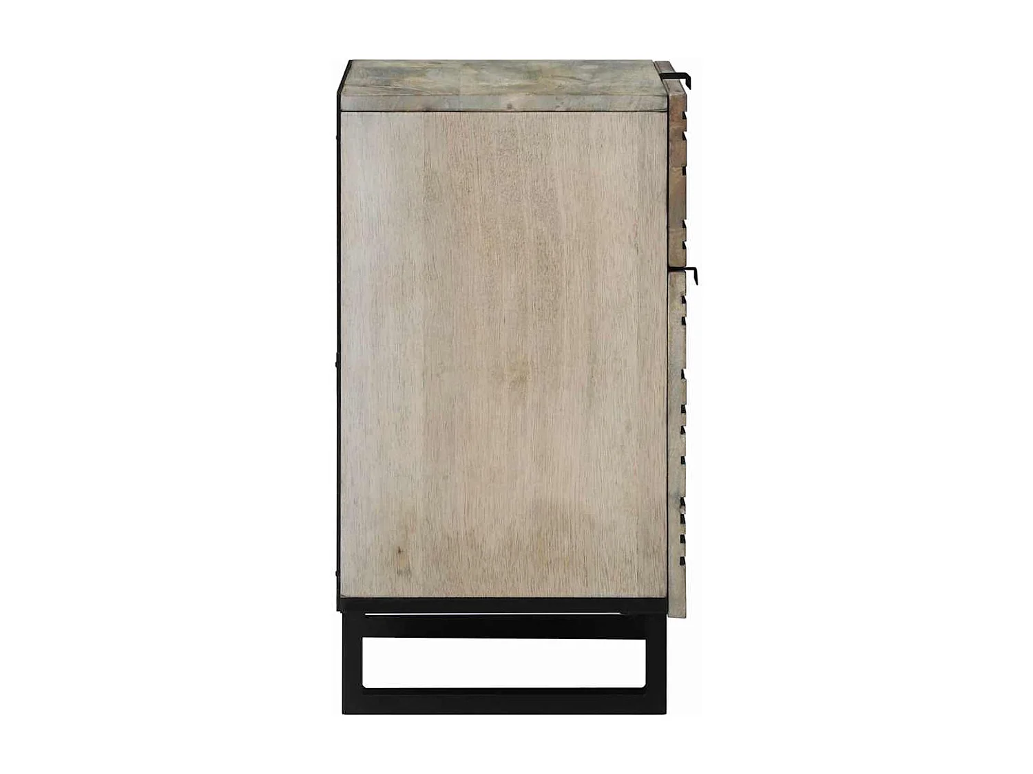 Nachttisch-Beistelltisch Weiß und Schwarz 50 x 33 x 60 cm Massivholz Akazie SHL79495