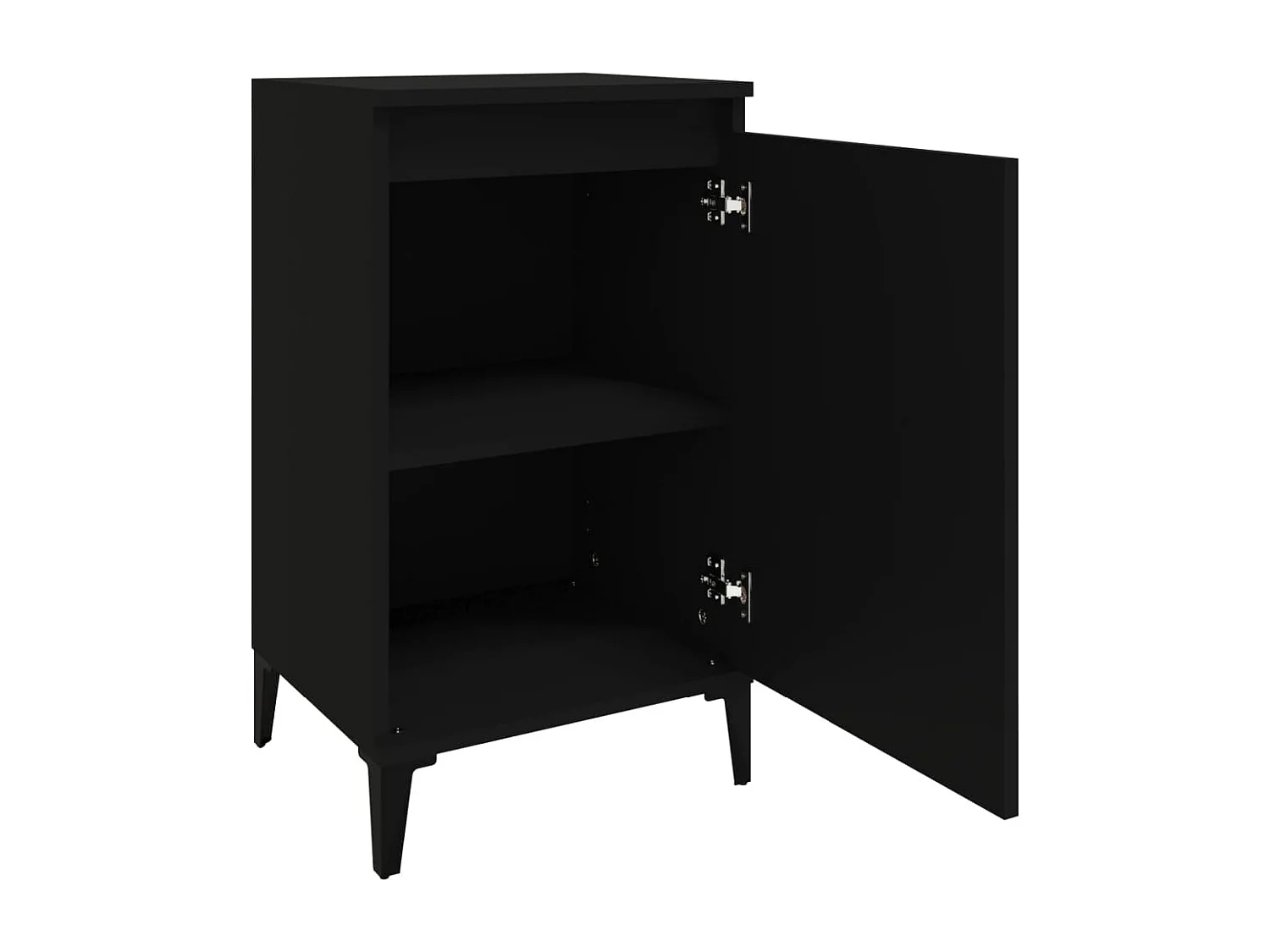 Nachttisch 2er Set-Beistelltisch-Nachttischkommode Schwarz 40x35x70 cm Holzwerkstoff SHL79961