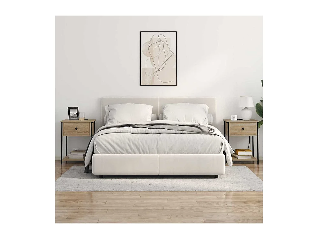 Mesita de Noche | Armario de Noche 2 uds con cajón Roble Sonoma 42x41x56 cm