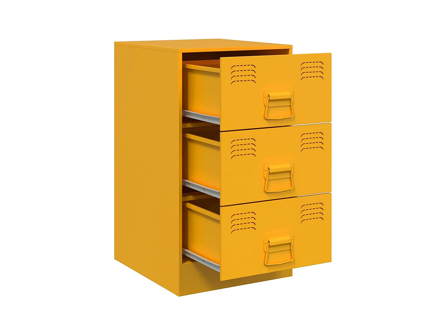 Mesitas de noche | Mesilla de noche 2 uds acero amarillo mostaza 34,5x39x62 cm