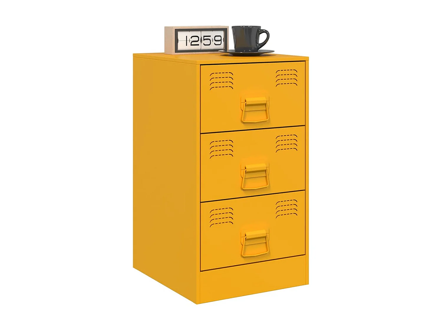 Nachttisch 2er Set-Beistelltisch-Nachttischkommode Senfgelb 34,5x39x62 cm Stahl SHL57615