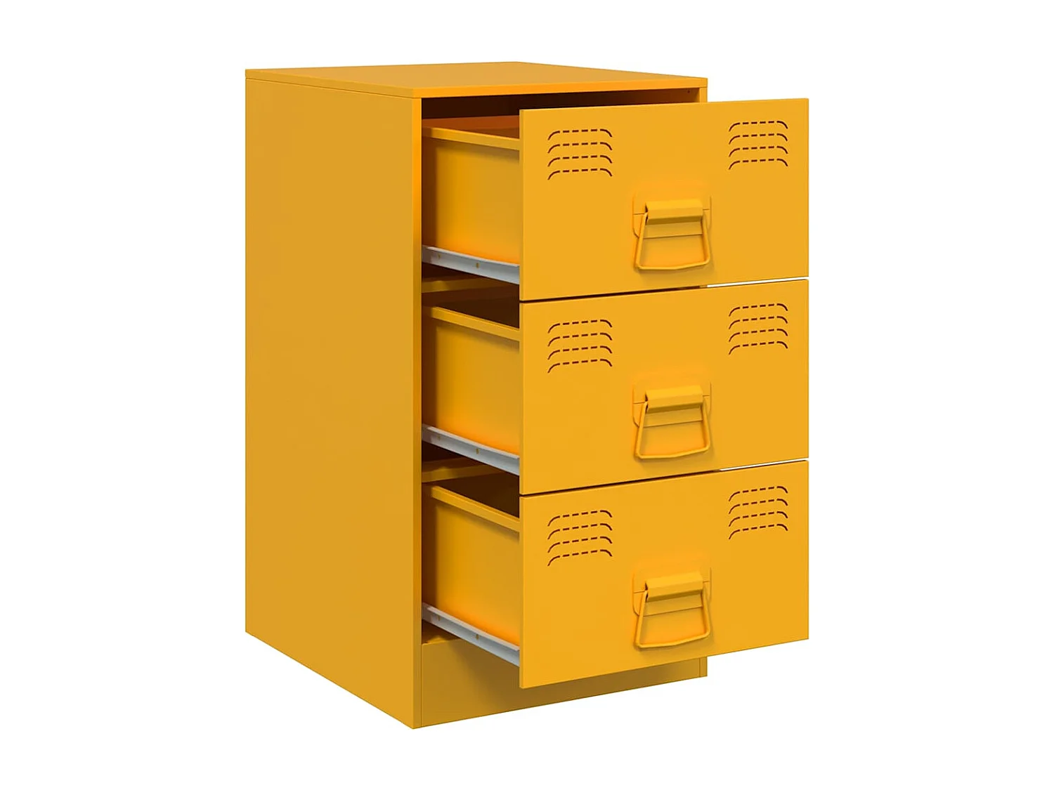 Nachttisch 2er Set-Beistelltisch-Nachttischkommode Senfgelb 34,5x39x62 cm Stahl SHL57615