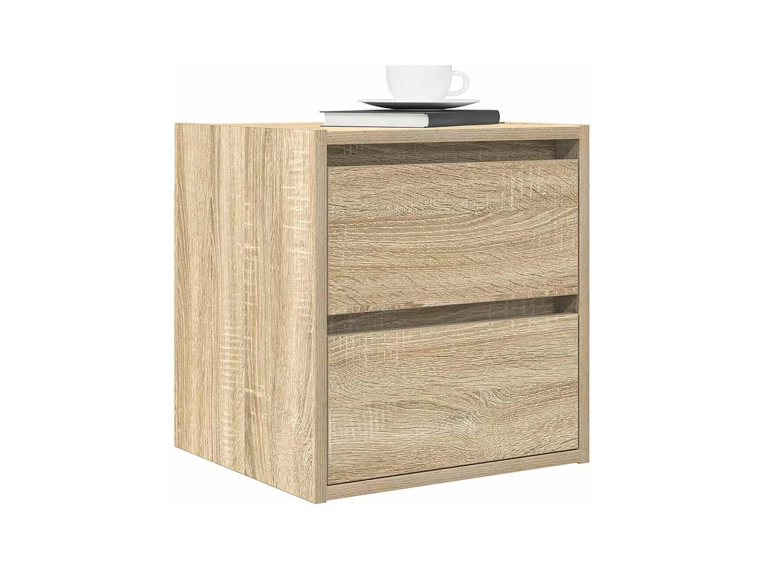 Mesillas de noche | Mesita de noche de pared 2 uds roble Sonoma 38x34x40 cm