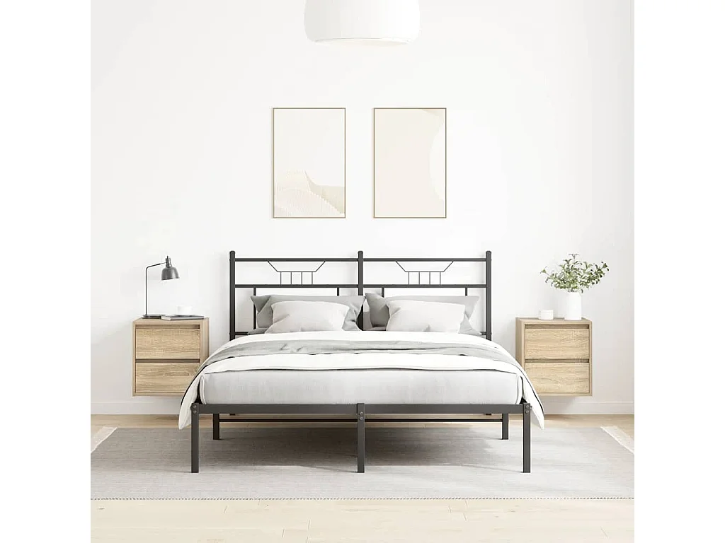 Nachttisch hängend 2er Set | Wand-Nachttische Sonoma-Eiche 38x34x40 cm SHL67518