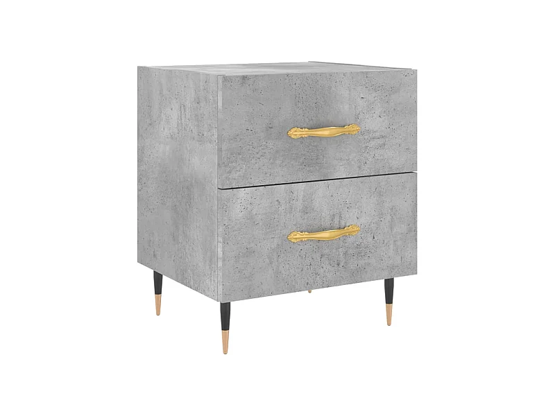 Mesita de noche | Mesilla de noche madera ingeniería gris hormigón 40x35x47,5 cm