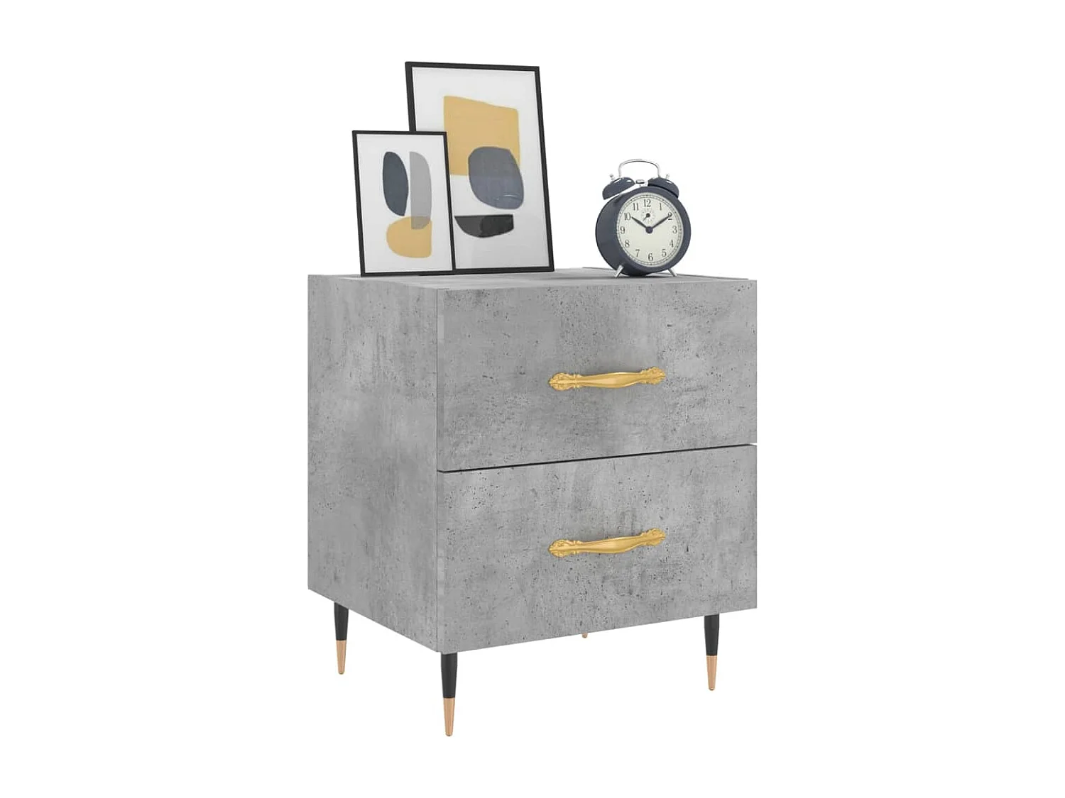 Mesita de noche | Mesilla de noche madera ingeniería gris hormigón 40x35x47,5 cm