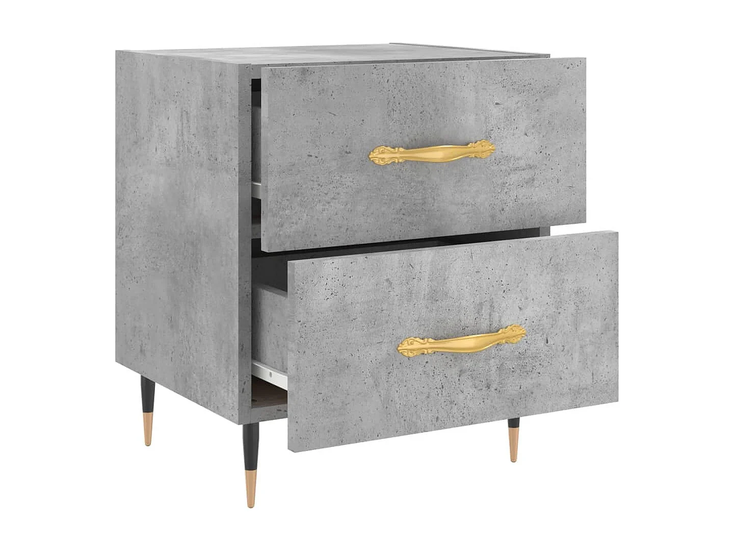 Table de chevet-Table de nuit pour Chambre gris béton 40x35x47,5 cm bois d’ingénierie