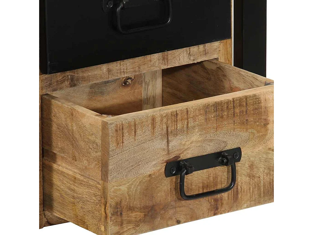 Mesitas de noche | Mesilla de noche 2 uds 40x35x40 cm madera maciza rugosa mango