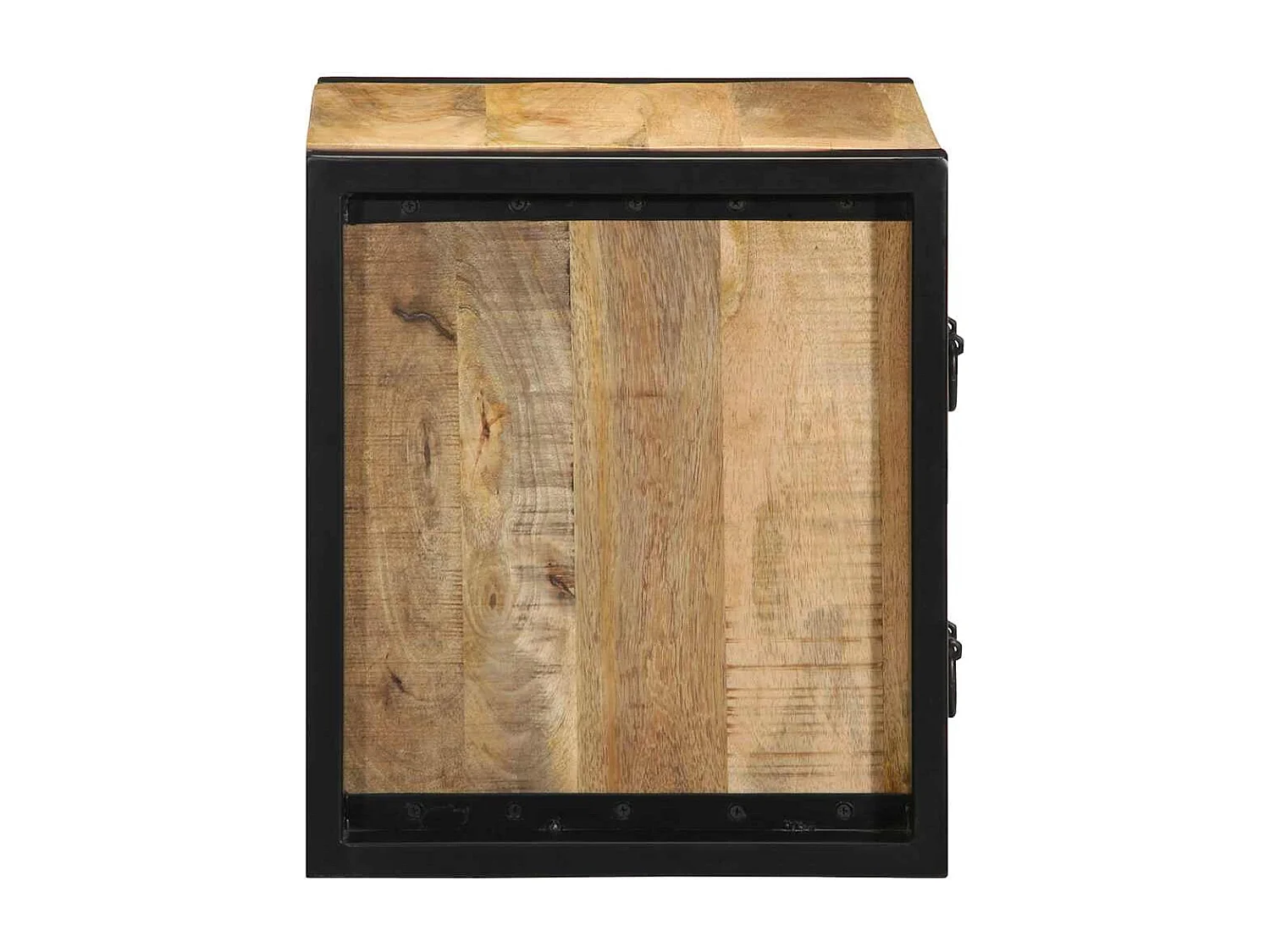 Nachttisch 2er Set-Beistelltisch-Nachttischkommode 40x35x40 cm Raues Mango-Massivholz SHL68538