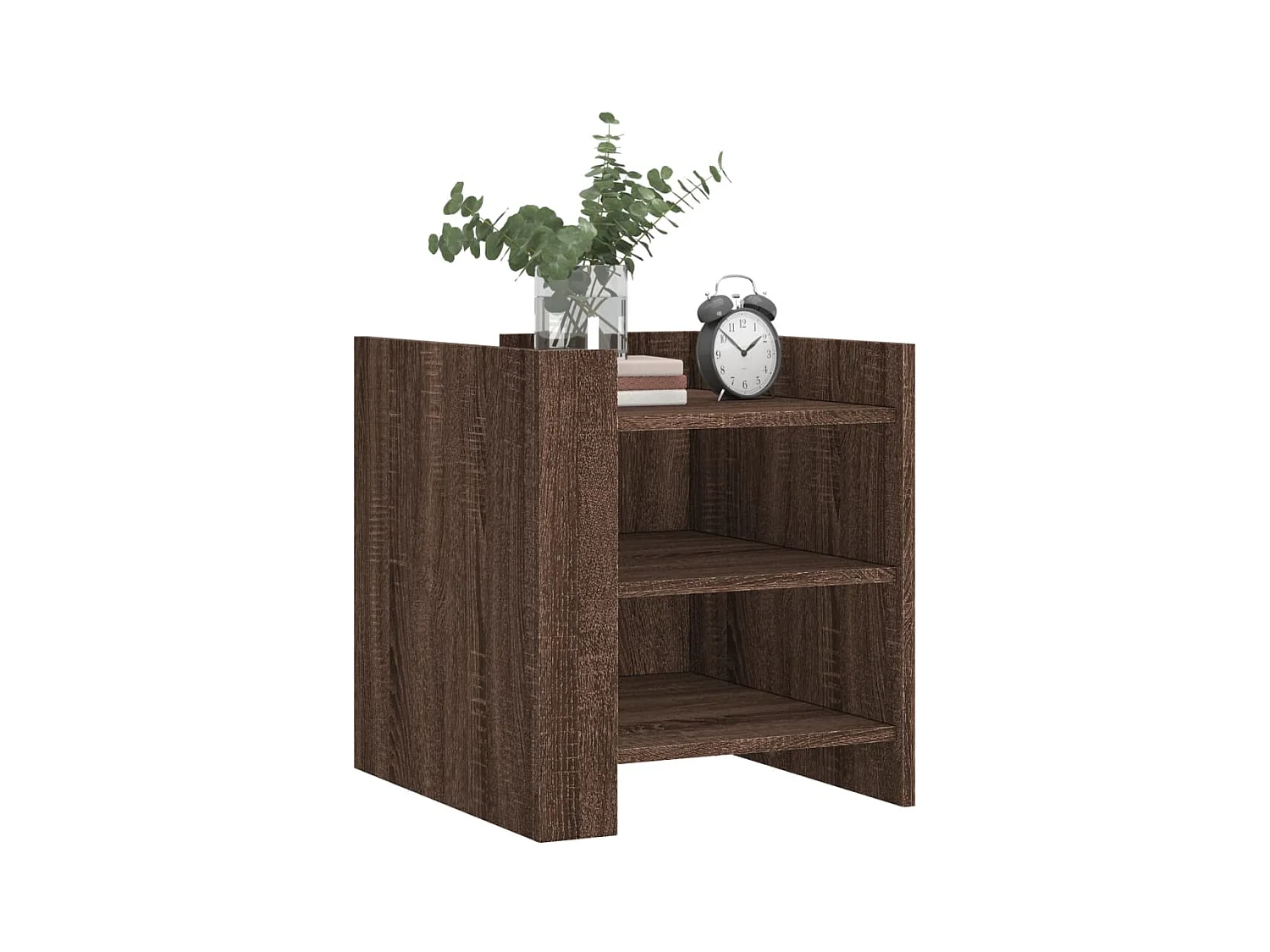 Table de chevet-Table d'appoint Compartiments ouverts chêne marron 45x50x50 cm bois d’ingénierie