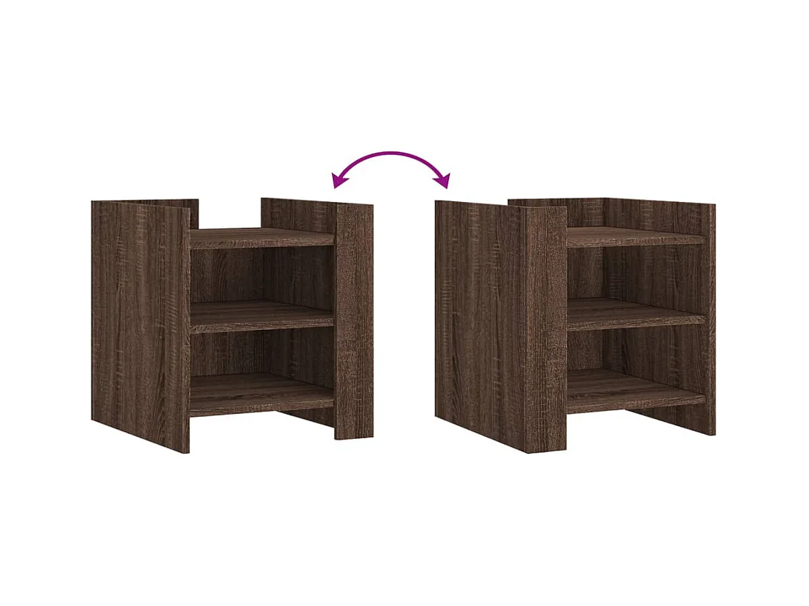 Table de chevet-Table d'appoint Compartiments ouverts chêne marron 45x50x50 cm bois d’ingénierie